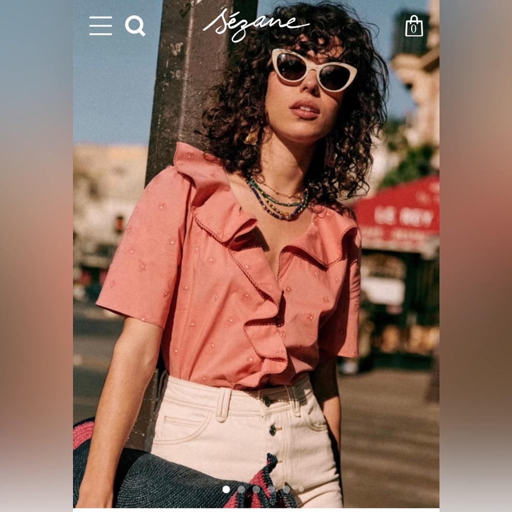 Sézane Irene Blouse in Blush.